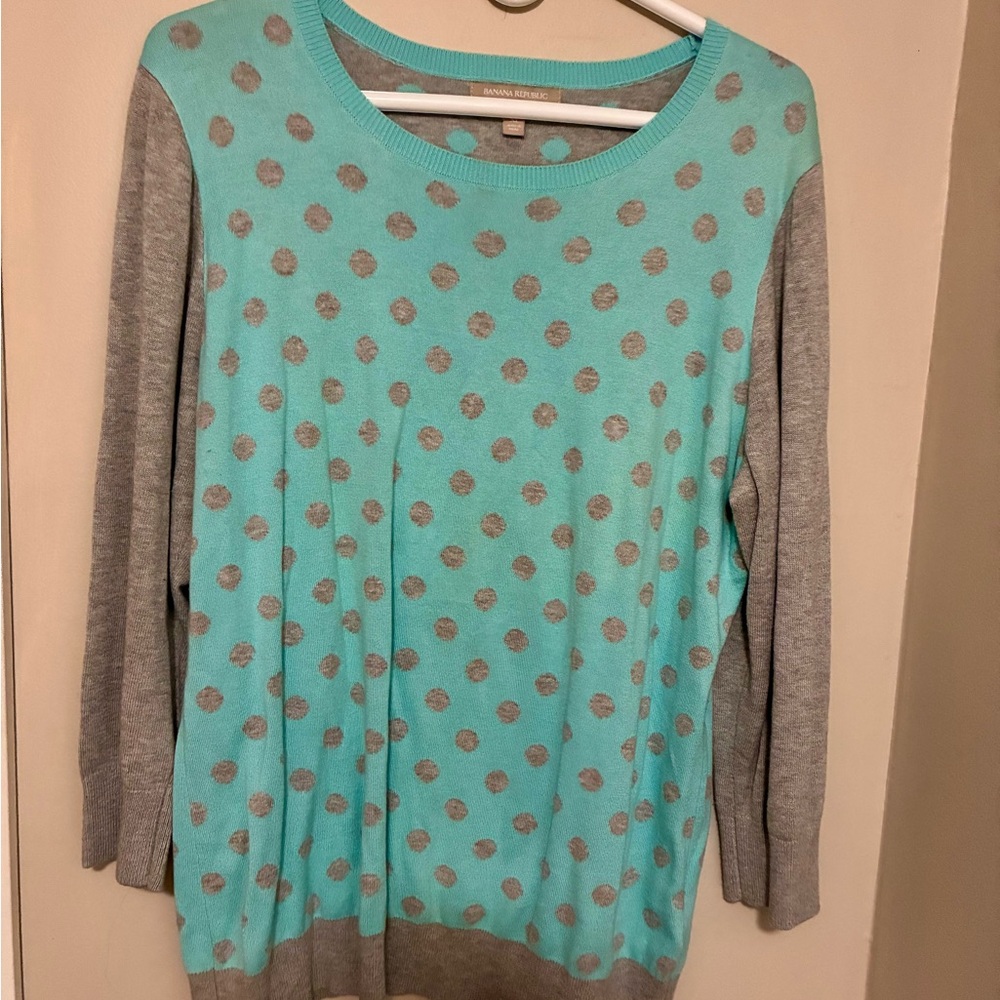 Banana Republic Women's Sweater in Gray and Teal